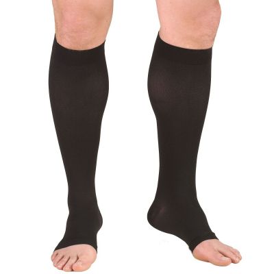 Truform Stockings Knee High Open Toe: 30-40 mmHg 2L BLACK (0845BL-2L)